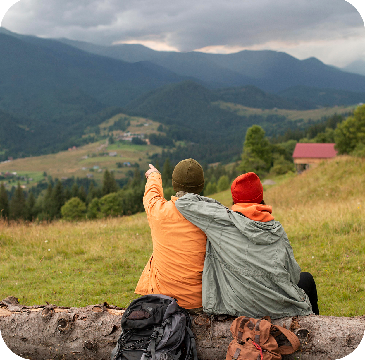 rural travelers exploring surroundings together e1758695044469